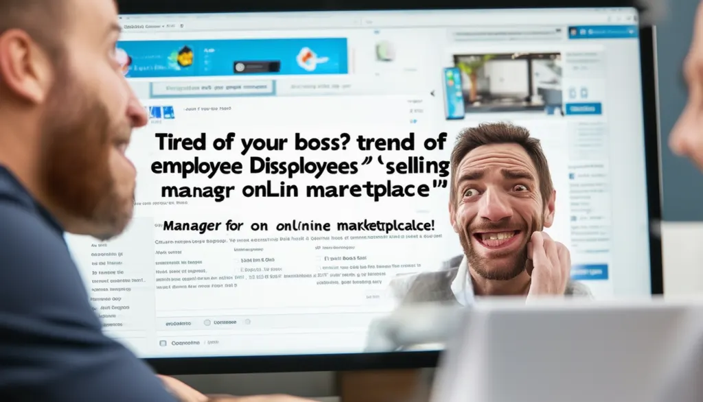 découvrez la tendance virale des employés 'vendant' leurs managers sur un site de commerce en ligne et dites adieu à votre patron !