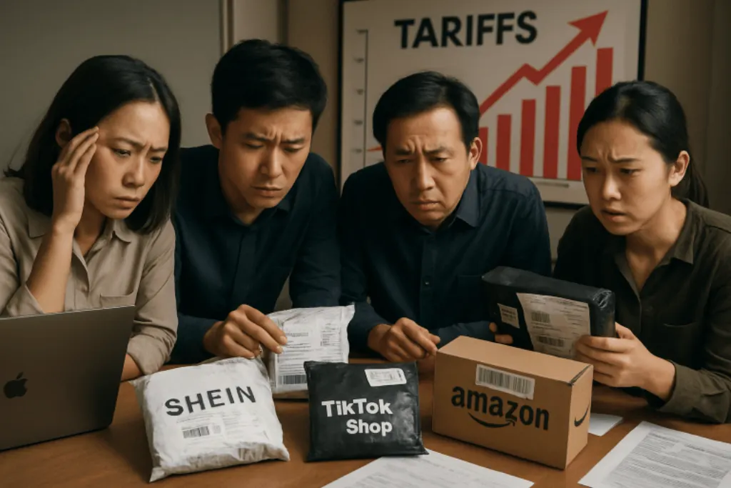 découvrez comment les vendeurs chinois sur shein, temu, tiktok shop et amazon s'inquiètent face à l’augmentation des tarifs douaniers américains, une tendance qui impacte leurs ventes et leur compétitivité sur le marché international.