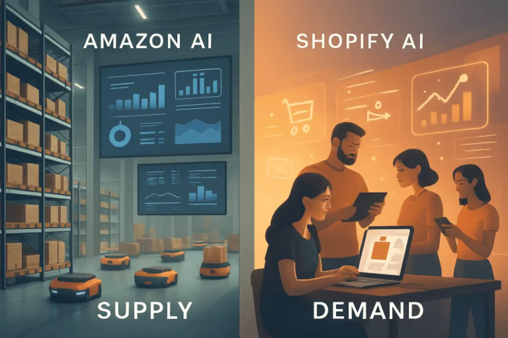 découvrez comment l'intelligence artificielle d'amazon, axée sur l'optimisation de l'approvisionnement, se compare à l'approche centrée sur la demande de shopify, et comment ces stratégies révolutionnent le commerce en ligne.