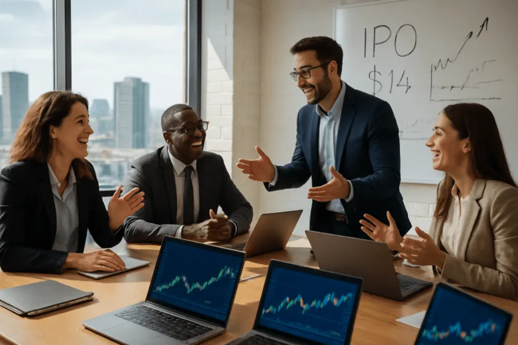 une entreprise de commerce électronique a fixé le prix de son introduction en bourse à 14 dollars par action, se positionnant dans la fourchette médiane, afin de maximiser son attractivité auprès des investisseurs.