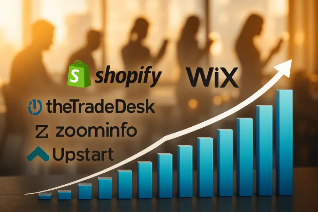 découvrez pourquoi les actions de shopify, the trade desk, wix, zoominfo et upstart sont en hausse. analyse des facteurs clés derrière la progression de ces entreprises technologiques et ce que cela signifie pour les investisseurs.