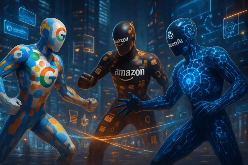 découvrez pourquoi google, amazon et openai se livrent une bataille inévitable pour dominer le secteur du commerce grâce à l'intelligence artificielle, analysant leurs stratégies et impacts futurs.