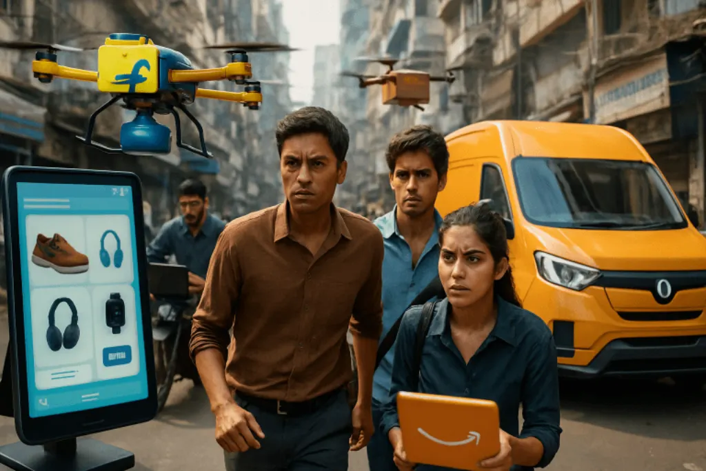 découvrez comment flipkart, détenu par walmart, et amazon intensifient la concurrence et mettent la pression sur les startups indiennes du commerce rapide dans un marché en pleine expansion.