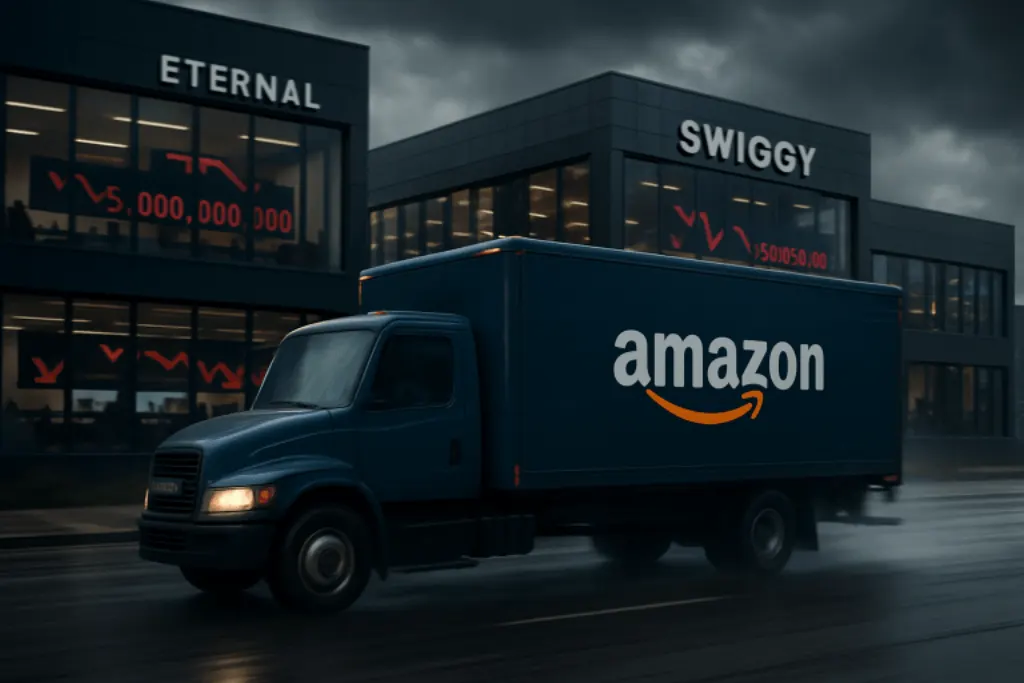 découvrez comment la course à la livraison rapide d’amazon impacte lourdement eternal et swiggy, entraînant une perte de 15 milliards de dollars.