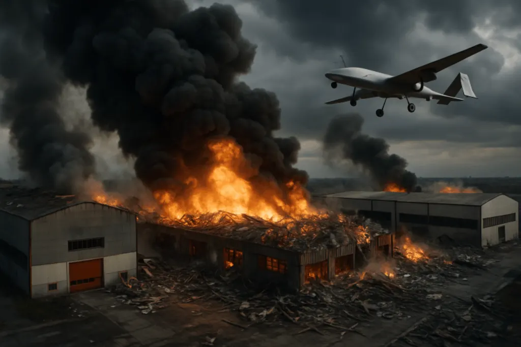 une frappe de drone ukrainien a ciblé des entrepôts russes près de moscou, faisant 5 morts, intensifiant les tensions dans la région.